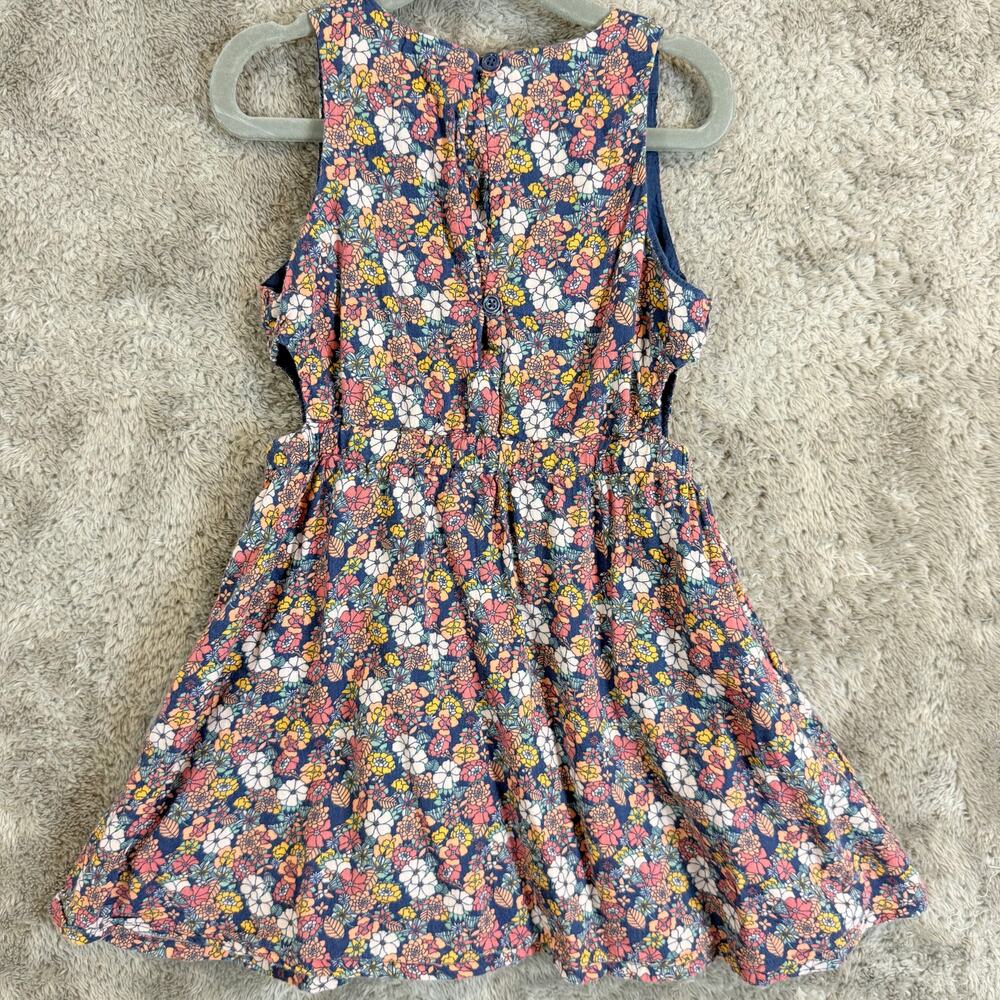 Gap Kids Girls Gauze Tank Dress Floral Side Cutouts XS 4 5 4T 5T Sleevelss - Picture 3 of 10